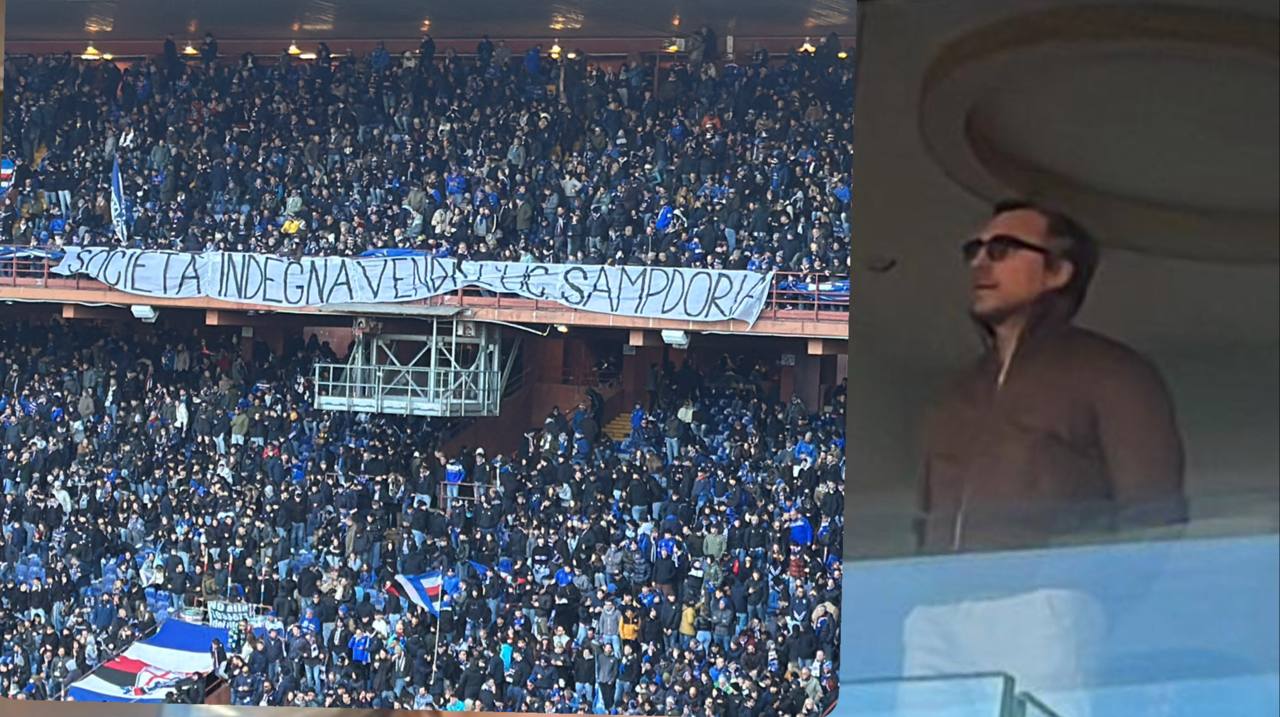 Sampdoria, gruppo di ultrà entra in tribuna per contestare Manfredi