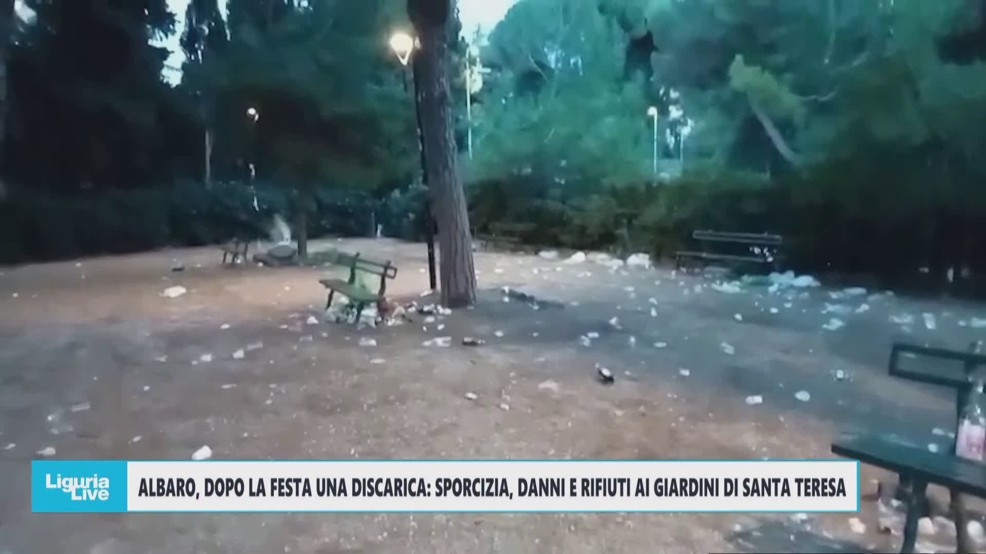 Albaro, dopo la festa una discarica: sporcizia, danni e rifiuti ai giardini di Santa Teresa
