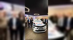 Logo Liguria su vettura in gara al Rally di Montecarlo