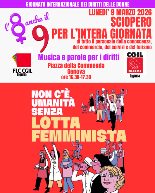 Giornata internazionale dei diritti delle donne: lunedì sciopero indetto da Filcams Cgil e Fic Cgil