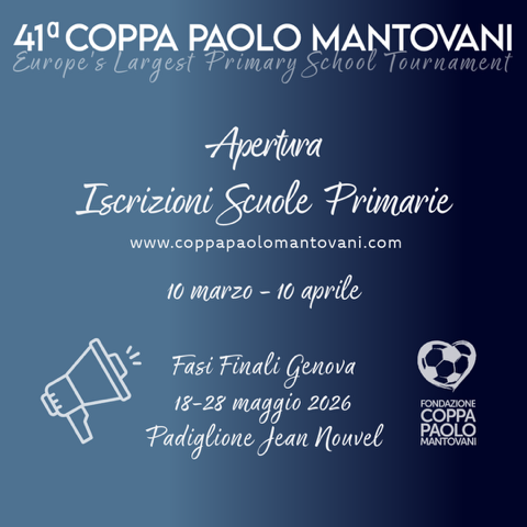 Coppa Paolo Mantovani: dal 10 marzo si aprono le iscrizioni