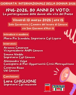 “1946 – 2026: 80 anni di voto. La partecipazione delle donne alla vita del Paese”. Venerdì l'incontro promosso da Cgil Genova e Liguria