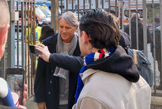 Sampdoria: anche Roberto Mancini allo stadio per sostenere i blucerchiati contro l'Avellino