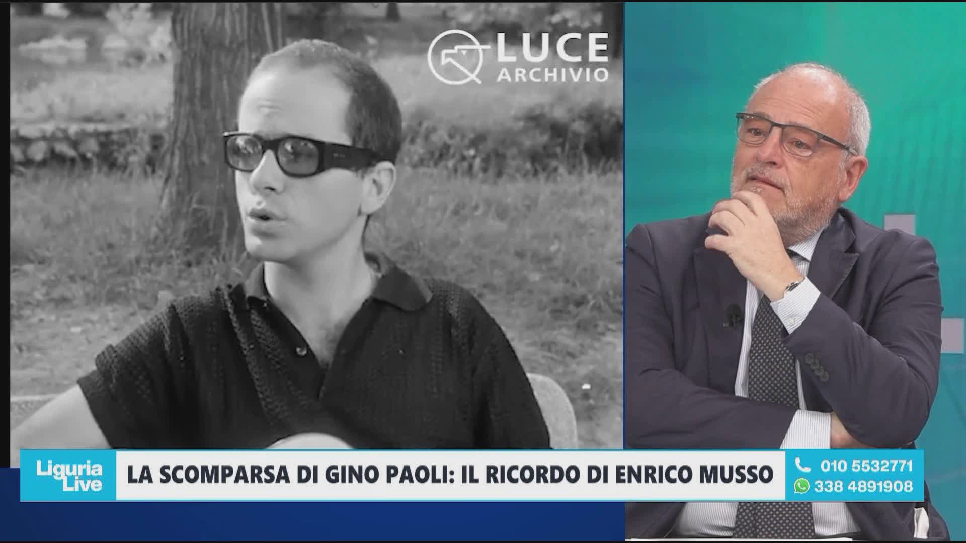 Enrico Musso a Telenord ricorda Gino Paoli: “Libero e spiazzante. Uomo di sinistra, volle appoggiare alle elezioni un liberale come me”