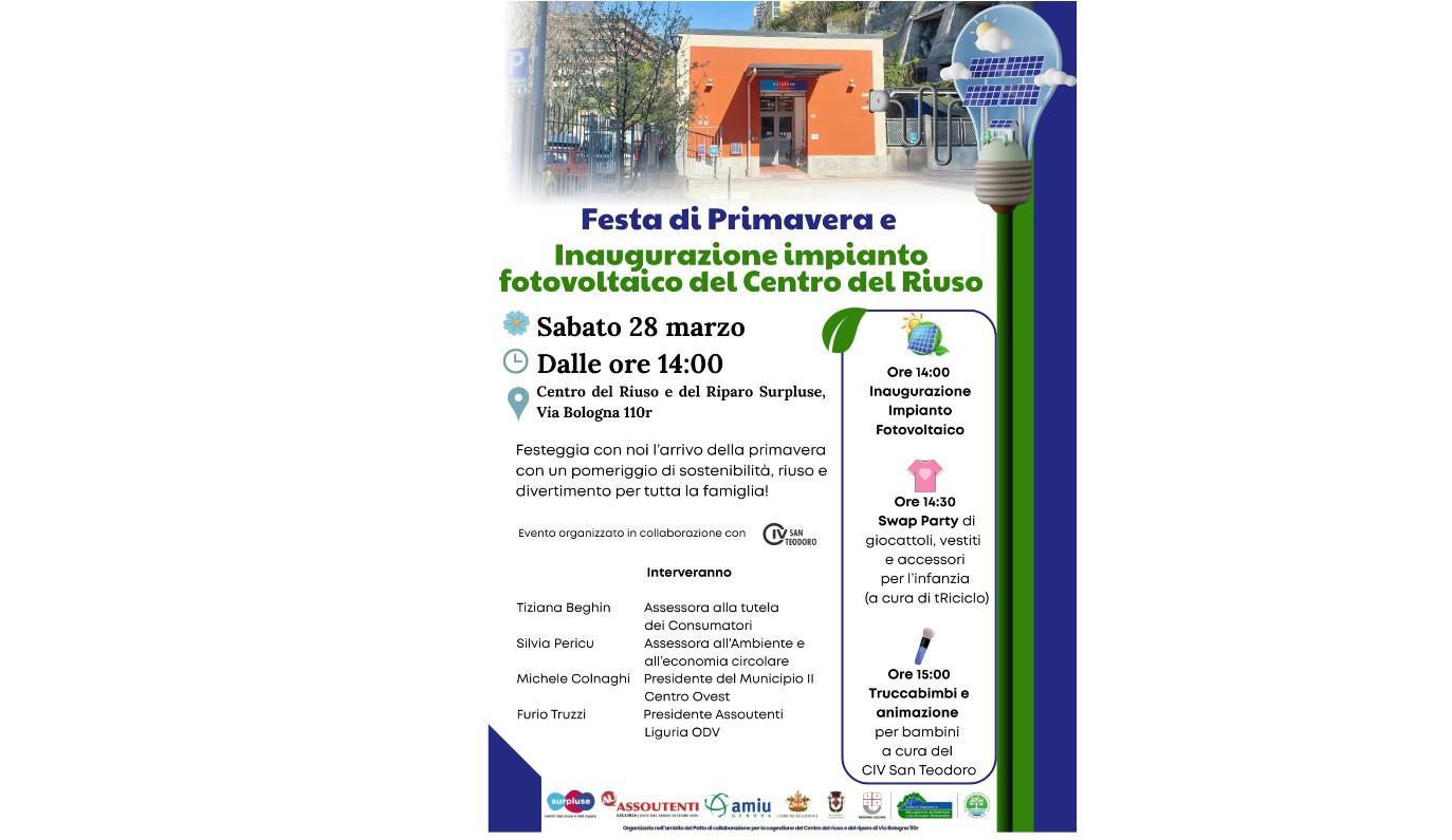 Genova, energia sostenibile al Centro del Riuso: si inaugura il nuovo impianto fotovoltaico a San Teodoro