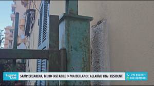 Sampierdarena, muro instabile in via dei Landi: “In 15 anni si è spostato di quasi 15 centimetri"