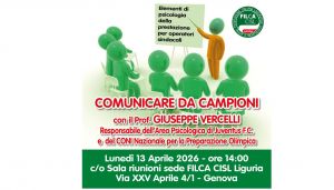 Formazione Filca Liguria: il professor Vercelli guida un incontro sulla psicologia della prestazione