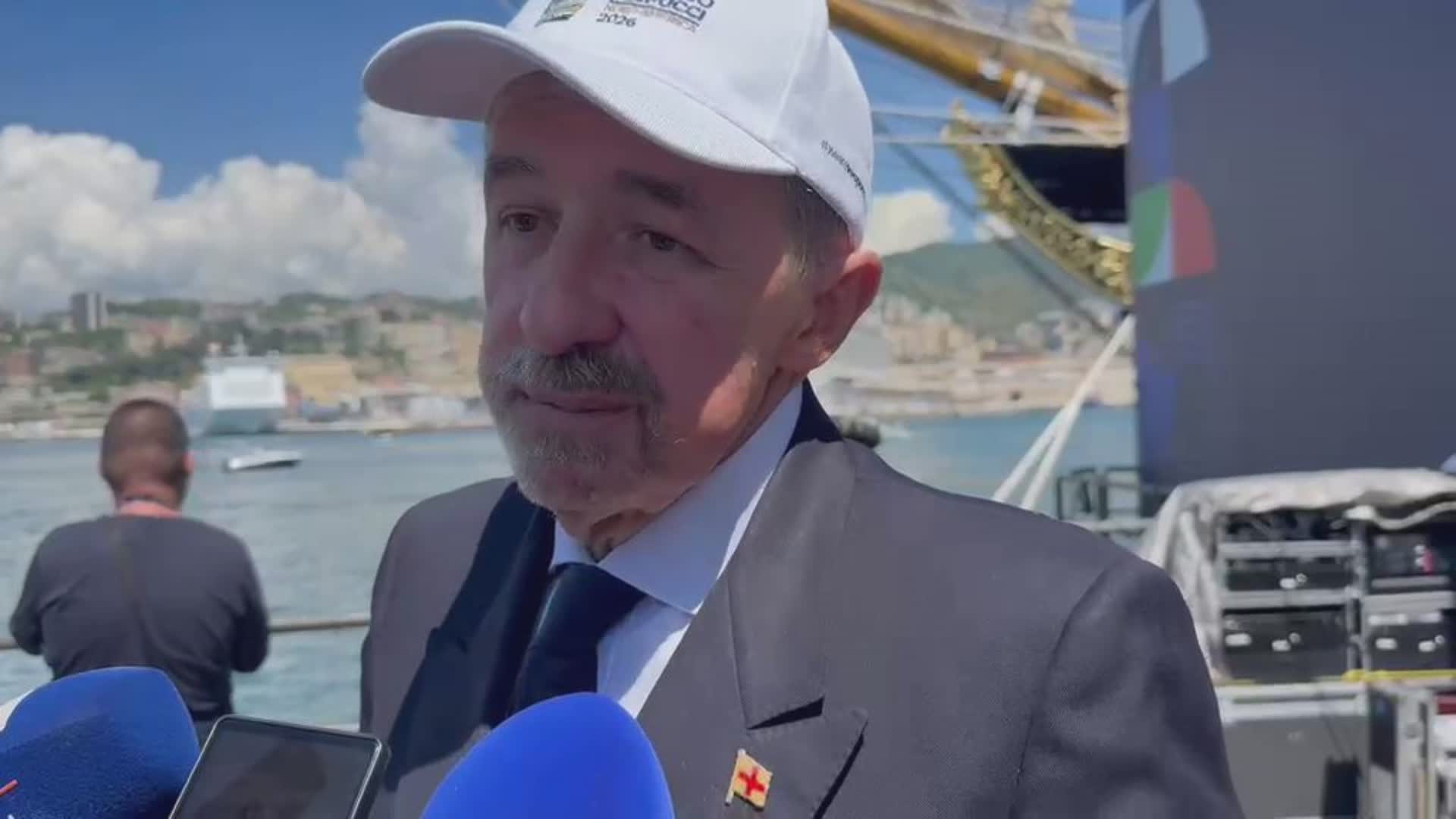 Amerigo Vespucci in partenza da Genova, Bucci: “La nostra ambasciatrice nel mondo”