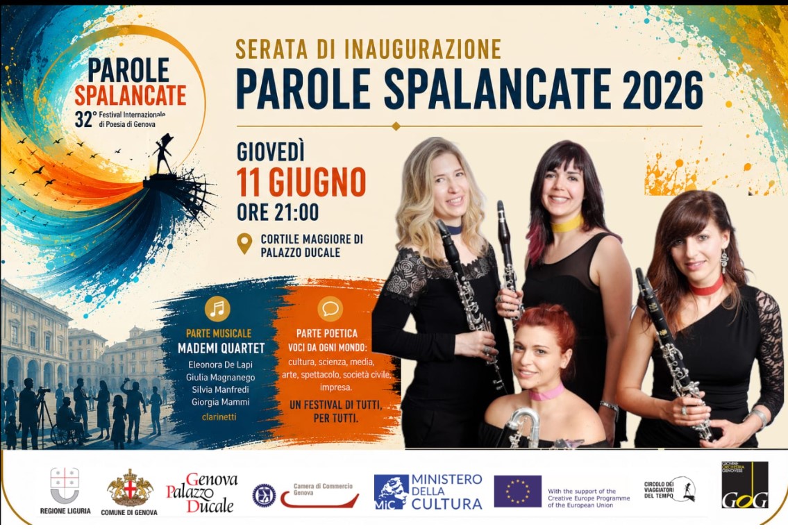 Genova: Festival Poesia, serata di apertura al Ducale con versi interpretati da politici, imprenditori, registi, attori e giornalisti