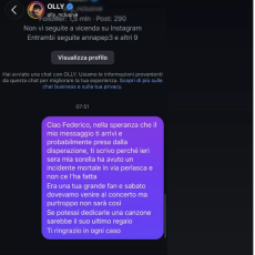 Morte di Elisa Bozzano, la sorella scrive a Olly: "Dedicale una canzone, dovevamo venire al tuo concerto"