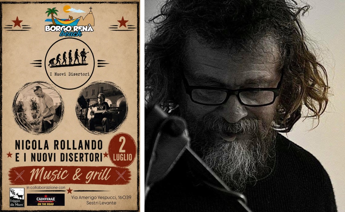 Sestri Levante: Nicola Rollando torna sul palco, concerto il 2 luglio alle 21 a Renà con i Nuovi Disertori