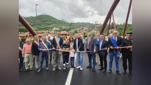 Garlenda, inaugurato il nuovo ponte sul torrente Lerrone. Giampedrone: "Nuovo modello di prevenzione"