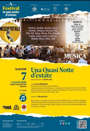 Genova, Quasi Casa: serata benefica a San Matteo per sostenere l'unità di strada e i progetti nelle scuole