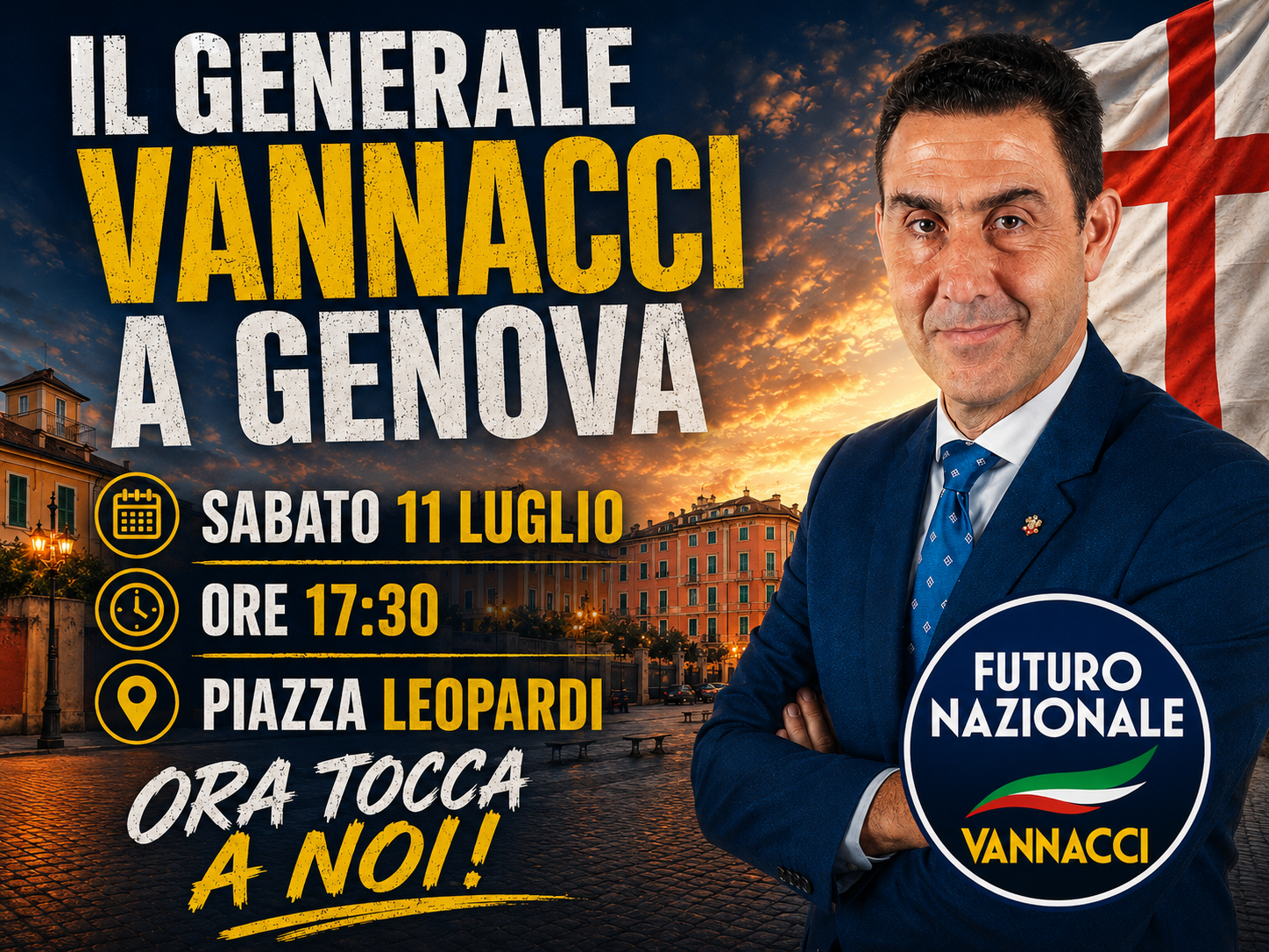 Genova, spostata la sede del comizio di Roberto Vannacci