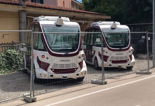 Imperia, navette a guida autonoma, sopralluogo all'ex stazione di Porto Maurizio, Scajola: "Pronte per il debutto a settembre"