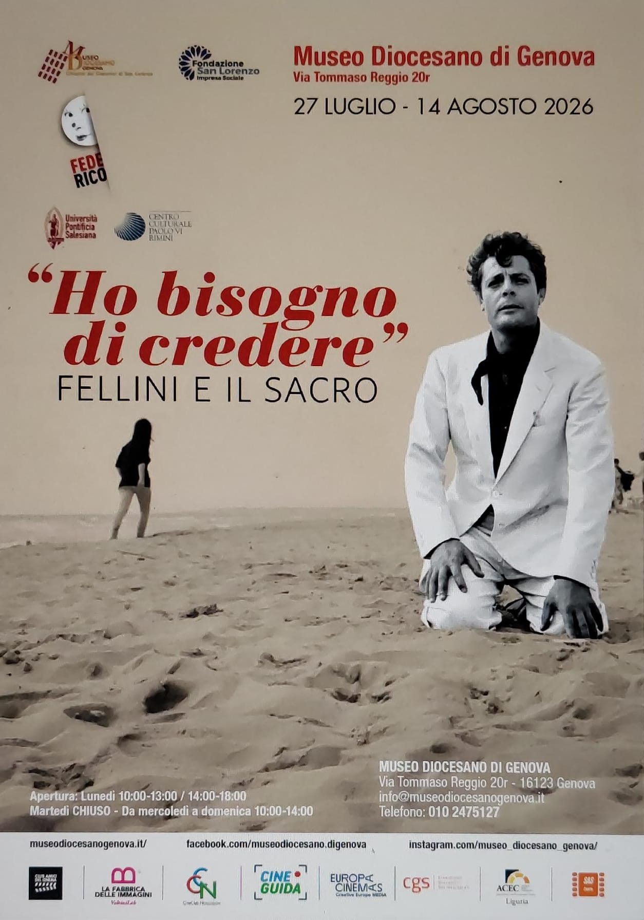 Genova, Fellini e il sacro: “Ho bisogno di credere”, mostra al Museo Diocesano