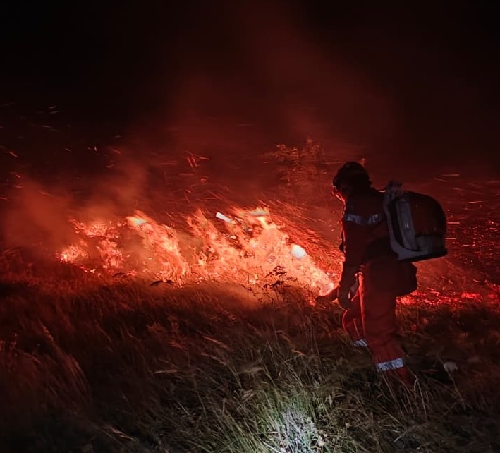 Incendio boschivo nella notte in Valbrevenna, fiamme domate dai vigili del fuoco