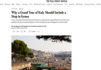 Genova 'regina' sul Wall Street Journal: "La perla ritrovata del Grand Tour d'Italia"