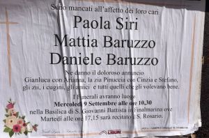 Tragedia di Finale Ligure: mercoledì i funerali delle tre vittime