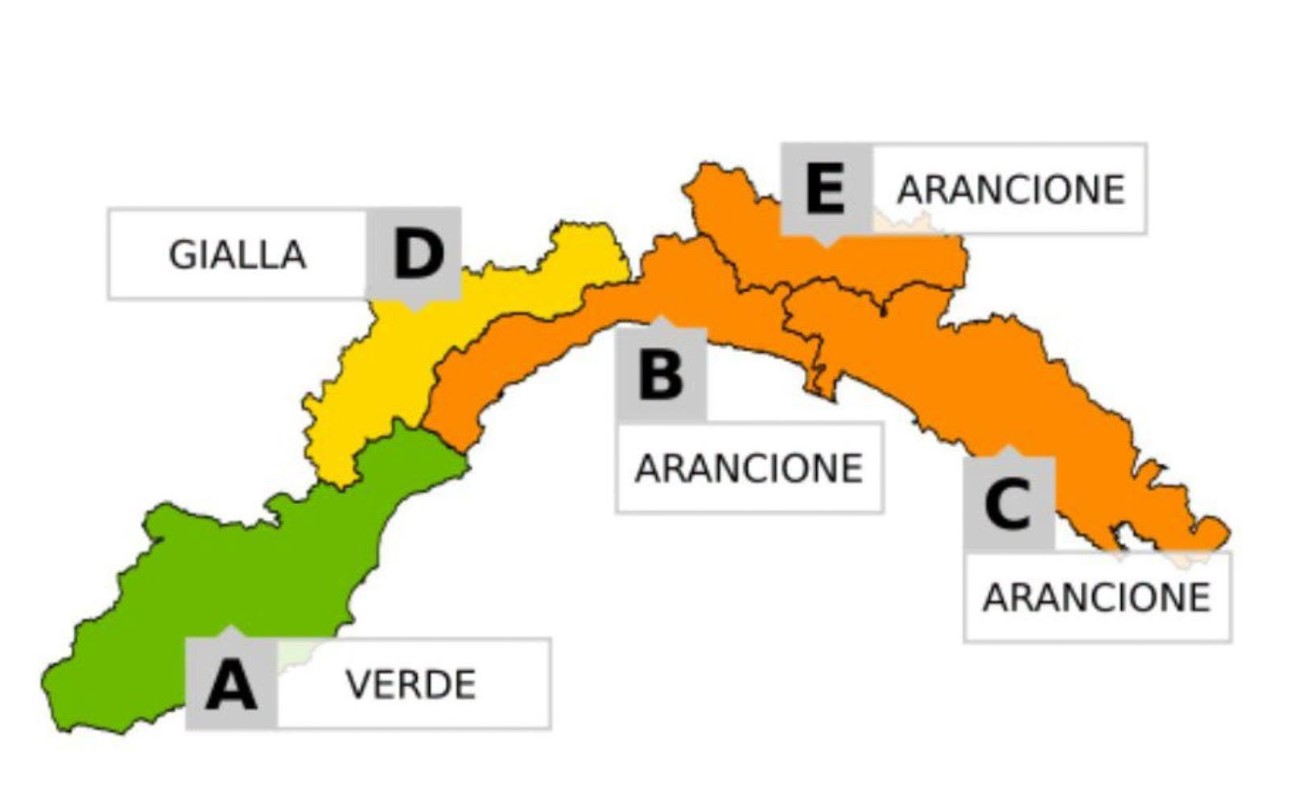 Liguria, maltempo: allerta arancione su centro e levante dalle 6 fino alle 14