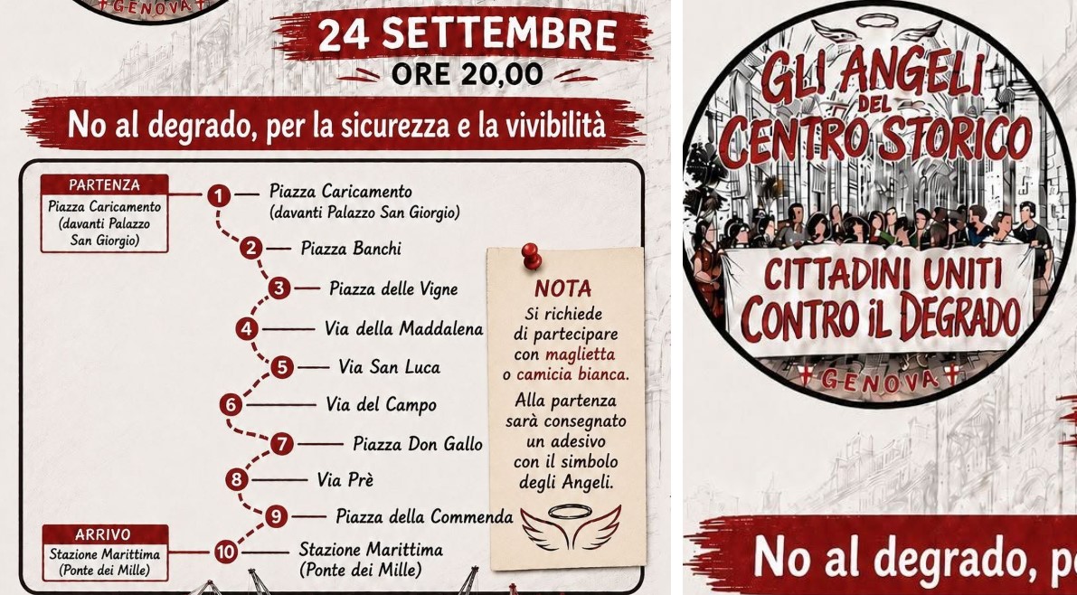 Genova, "Cittadini uniti contro il degrado": camminata nel centro storico la sera del 24 settembre