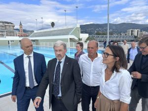 Bucci in visita ai cantieri di Chiavari. Messuti: "Trenta milioni per trasformare la città"
