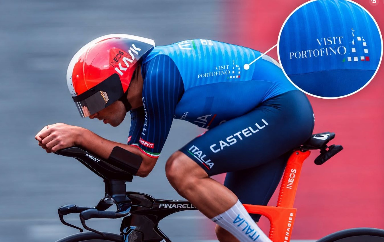 Portofino su due ruote: il marchio del Borgo ha accompagnato gli azzurri a Montreal sul podio dei Mondiali di ciclismo