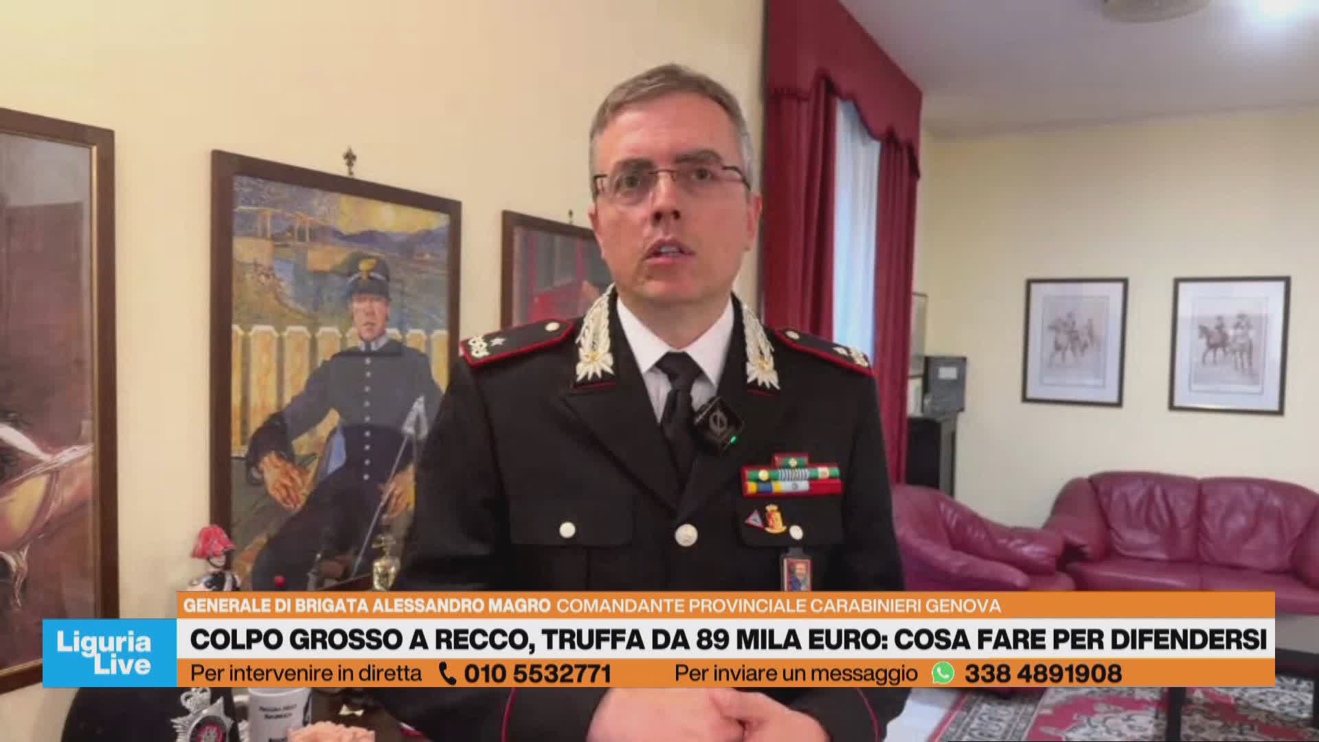 Magro (Comandante prov. Carabinieri): "Ecco i consigli per evitare le truffe"