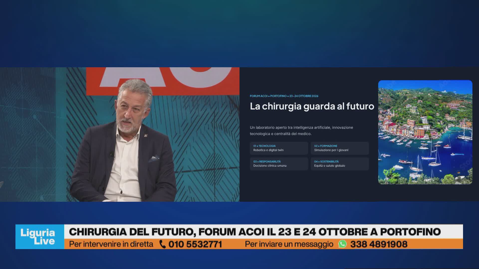 Forum Acoi a Portofino, Telenord in diretta per raccontare il futuro della chirurgia