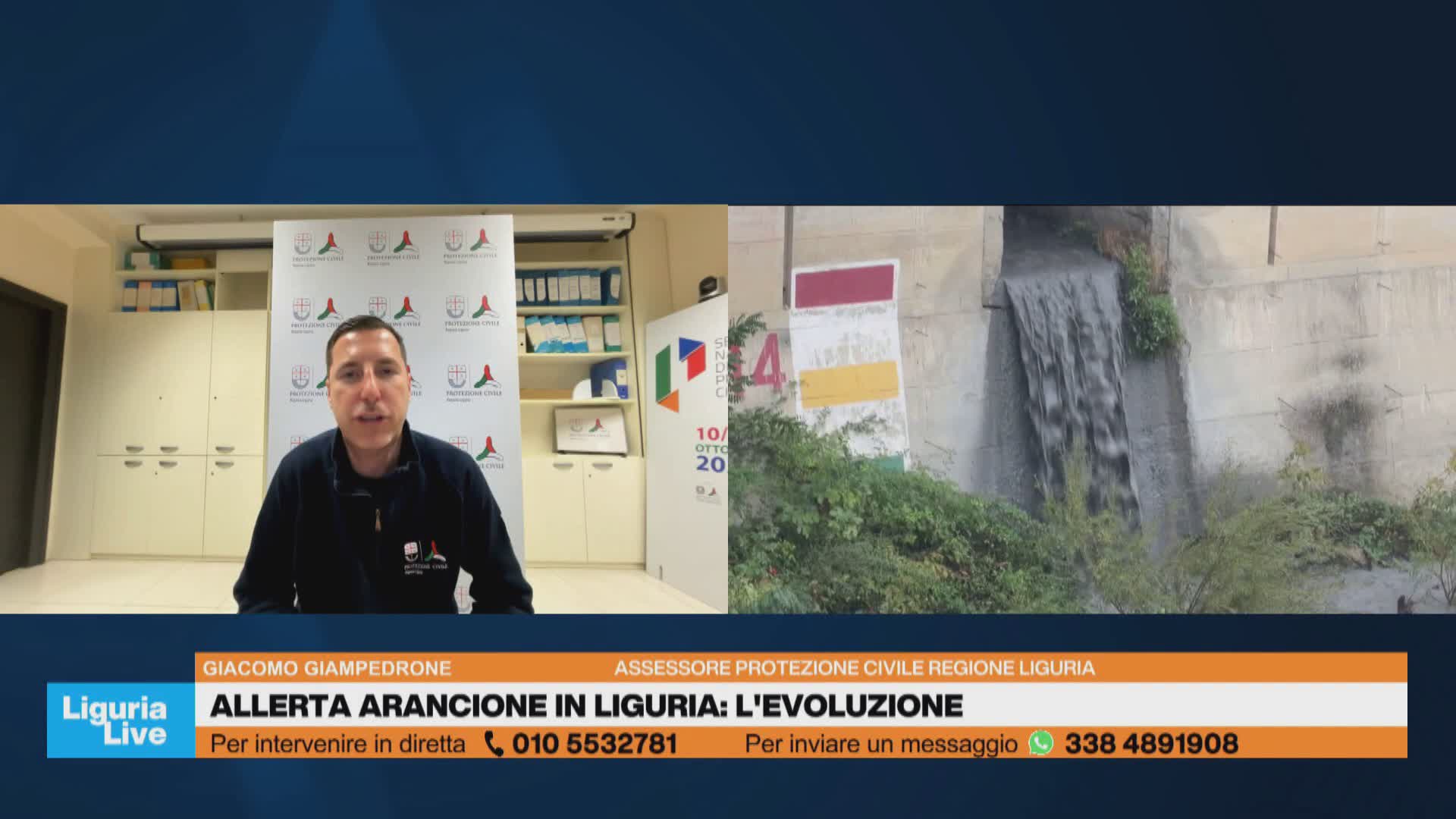 Allerta, Giampedrone a Telenord: "Caduti 200 millimetri di pioggia, la maggior parte in mare. Martedì nuova perturbazione"