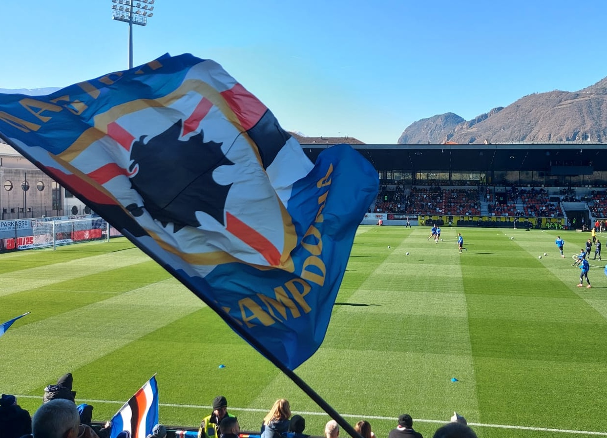 Sampdoria in campo a Bolzano contro Sudtirol, Telenord in diretta dalle 14,30 con Stadio Goal