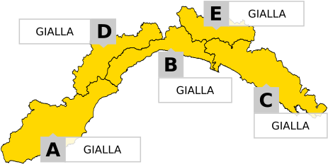 Maltempo, allerta gialla in Liguria per temporali