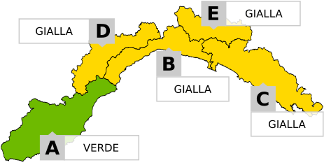 Meteo: Arpal emana l'allerta gialla sulla Liguria per domani venerdì 3 luglio