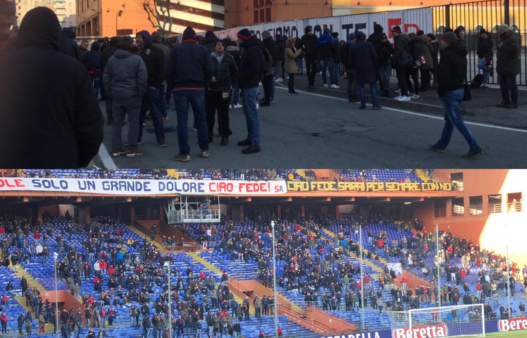 Genoa-Milan: gradinata semi-vuota, tifosi in protesta fuori dal Ferraris