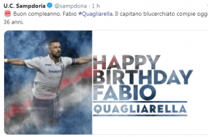 Sampdoria, Quagliarella: compleanno coi fiocchi tra record e Nazionale