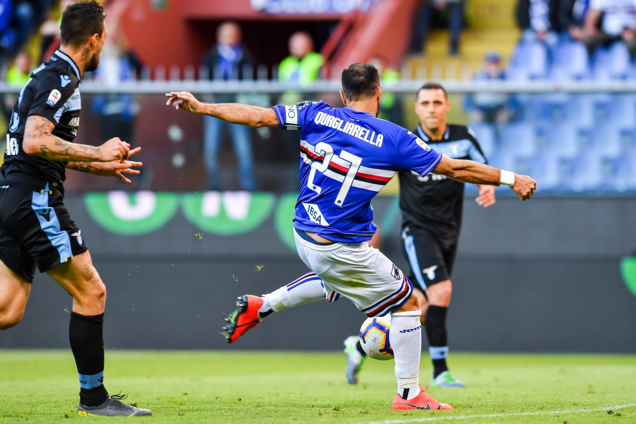 Sampdoria - Lazio 1-2, un tempo sprecato: il solito Quagliarella non basta