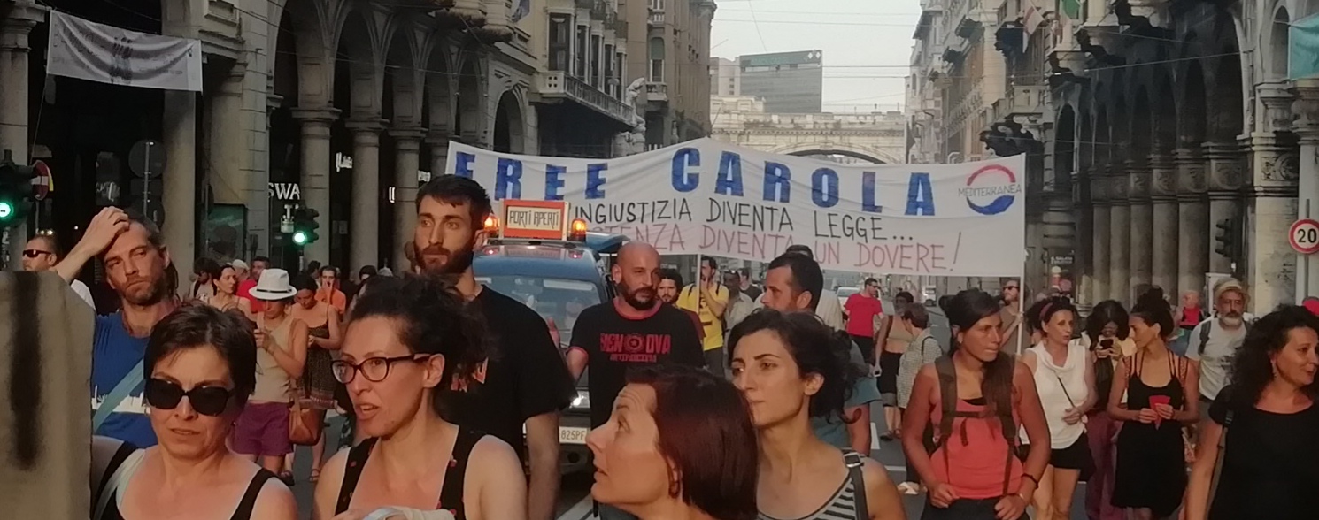 30 Giugno: in 800 per dire no al fascismo, con musiche e slogan pro Carola