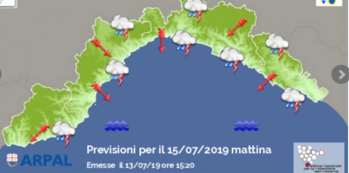 Maltempo. Dalle 2 di notte allerta arancione per temporali sulla Liguria, possibili trombe d'aria