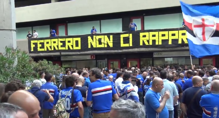Sampdoria, lunedì la protesta dei tifosi contro Ferrero