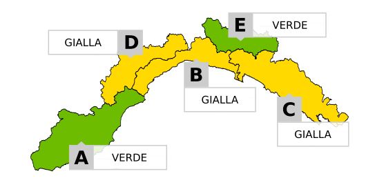 Meteo, allerta gialla in Liguria: in arrivo pioggia, temporali, vento forte e calo termico