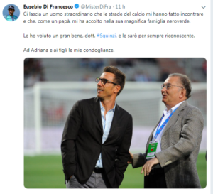 Sampdoria, Di Francesco ricorda Squinzi: "Uomo straordinario, per me come un papà"